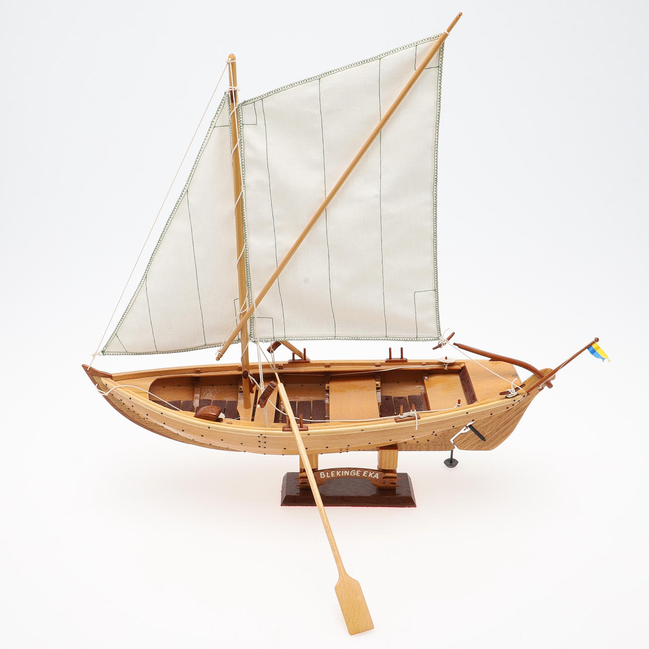 MODELLBÅT, med segel, "Blekinge Eka", 1900-tal.