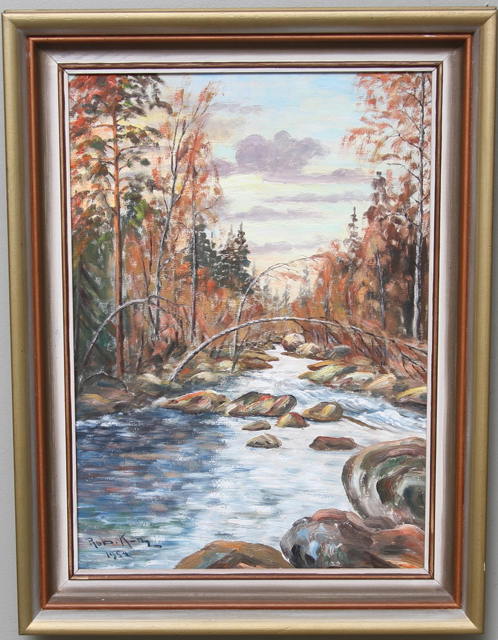 ROBERTH KARLSSON. Olja på pannå, signerad 1952.