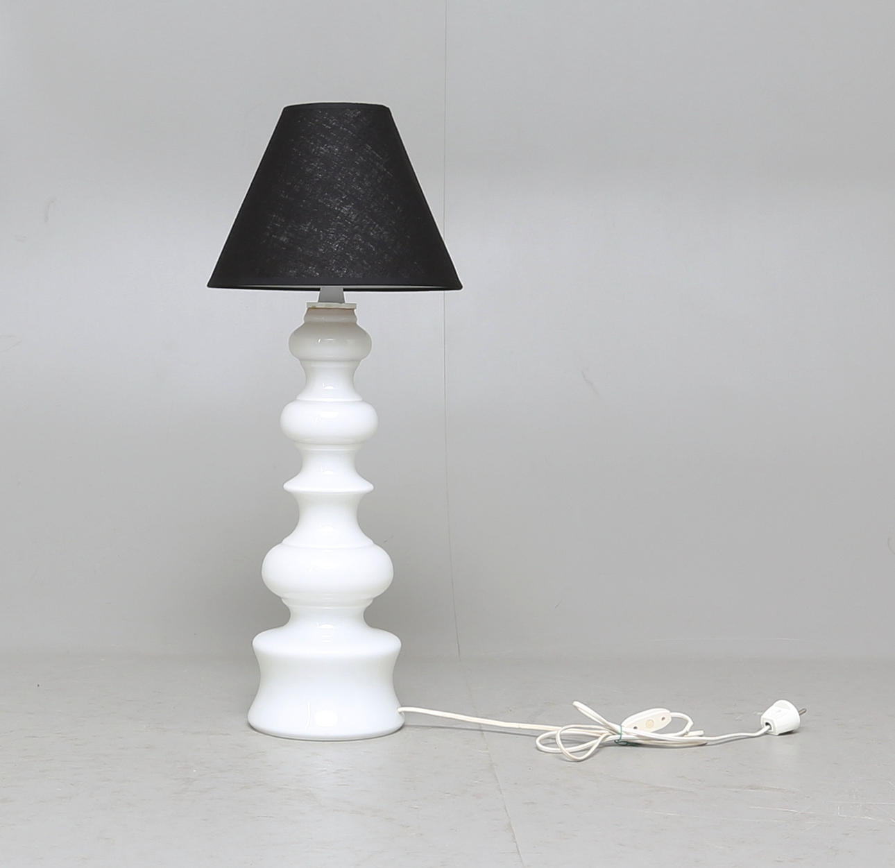 TABLE LAMP, glass, 1960s.