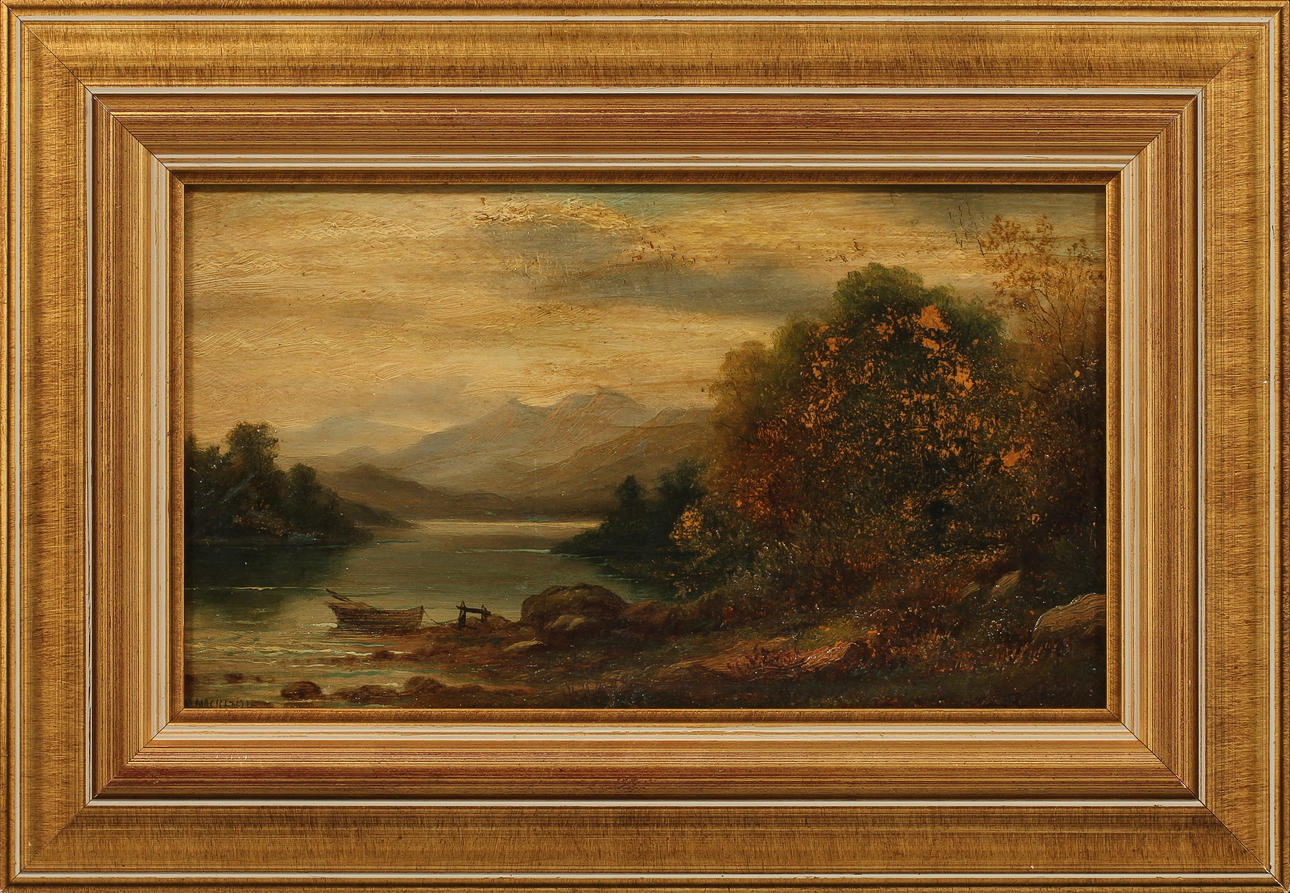 OIDENTIFIERAD KONSTNÄR. olja på pappannå, sign Mckenzie.