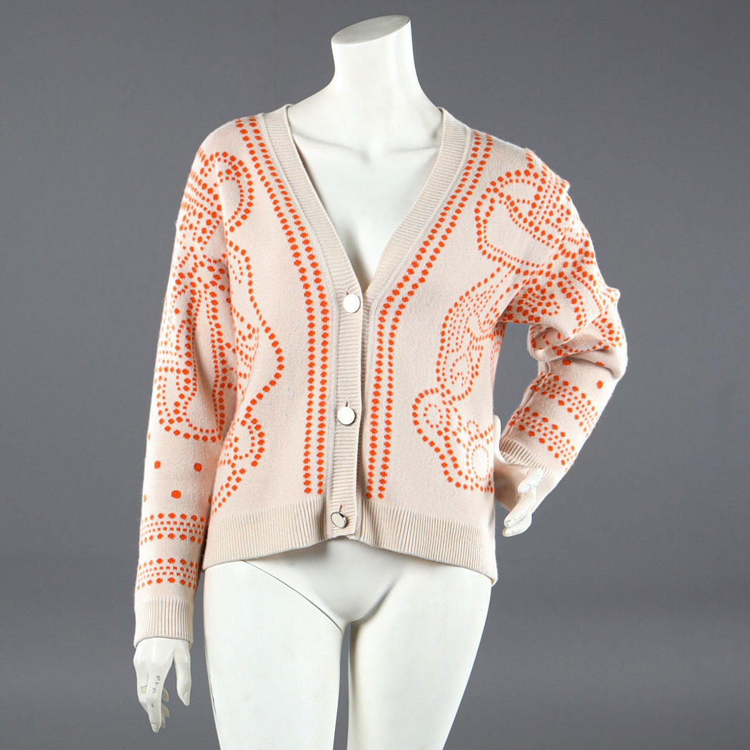 エルメス HERMES BRIDES DE GALA 3E2103D8 カーディガン NEW Hermès Embroidered Long-Sleeve Bride De Gala Cardigan – Rose Pâle