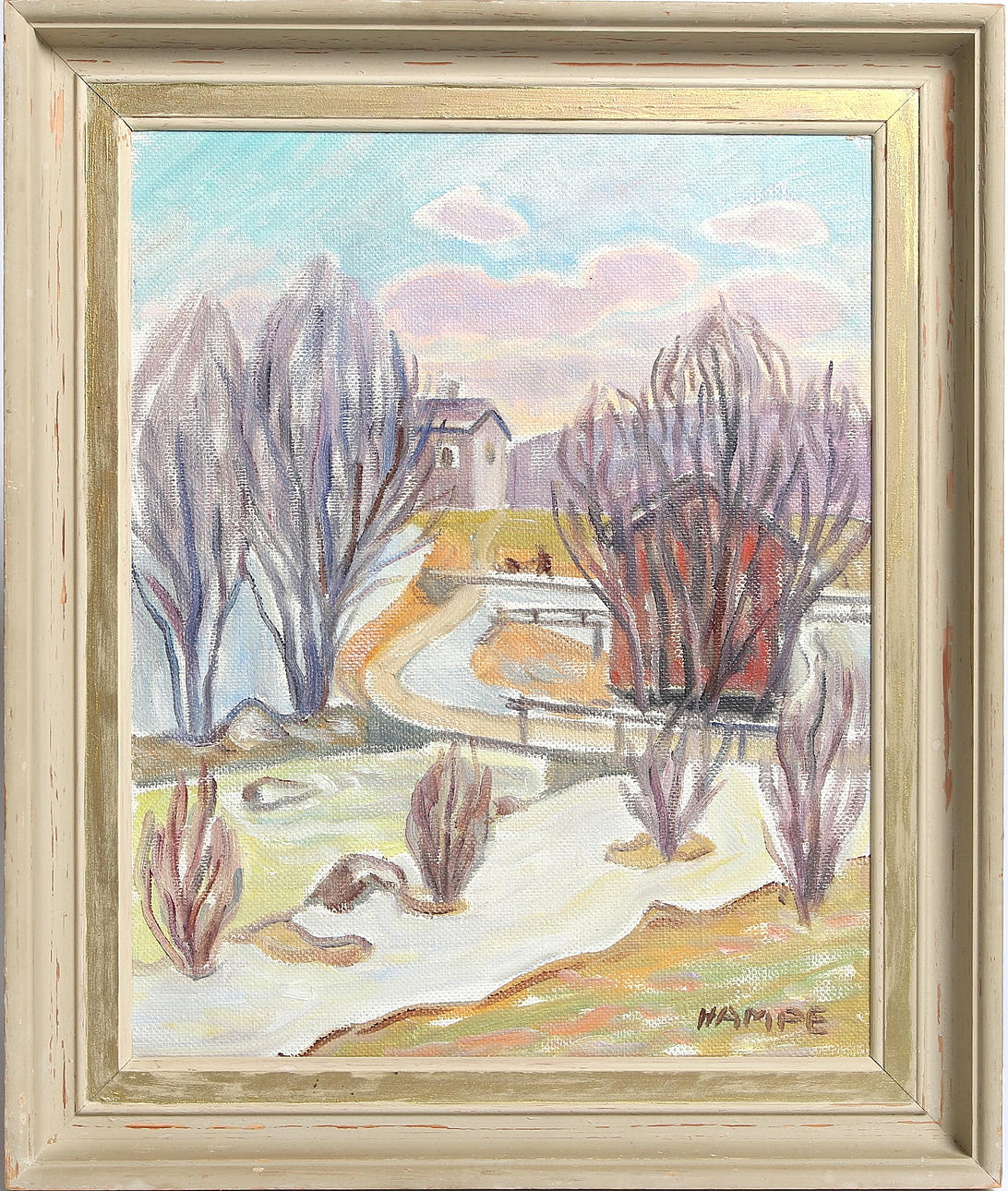 HAMPE SVANBERG. Bredvid bjästakvarn, Kramfors, olja på duk, signerad.