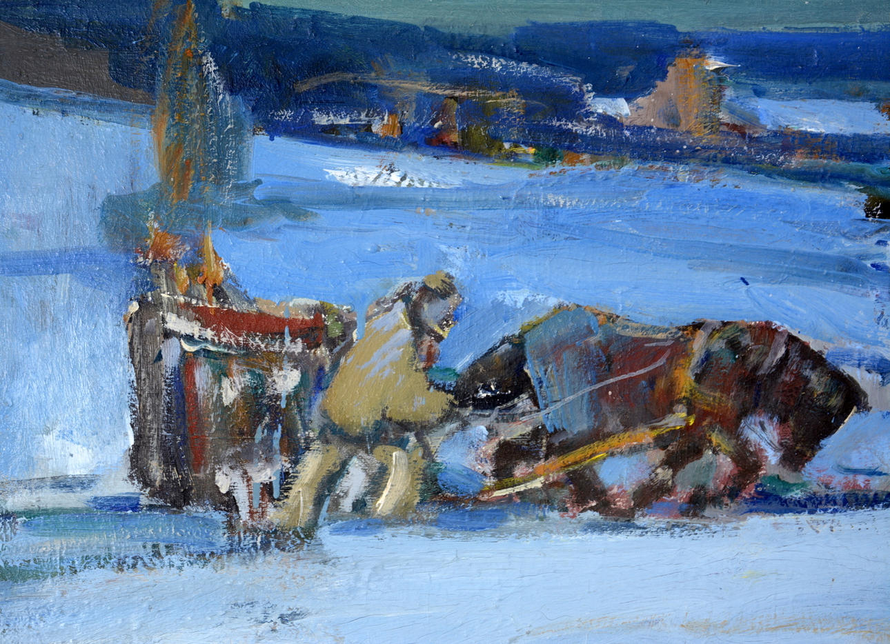 OIDENTIFIERAD KONSTNÄR. Olja på pannå.