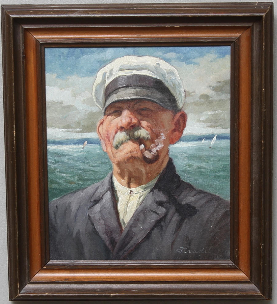 BELA HRADIL. Olja på duk, signerad.