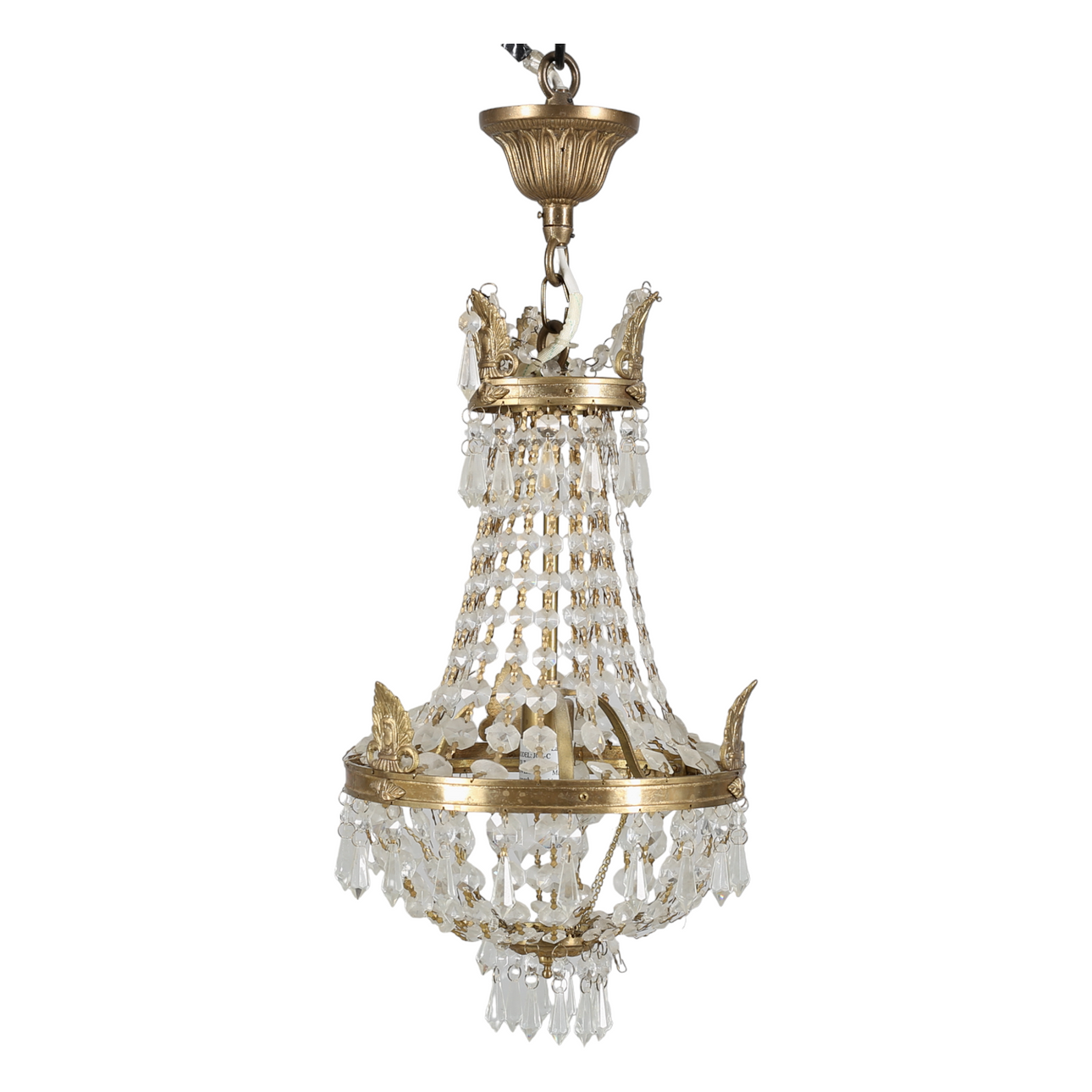 CHANDELIER, brass/prism, 19/2000s.