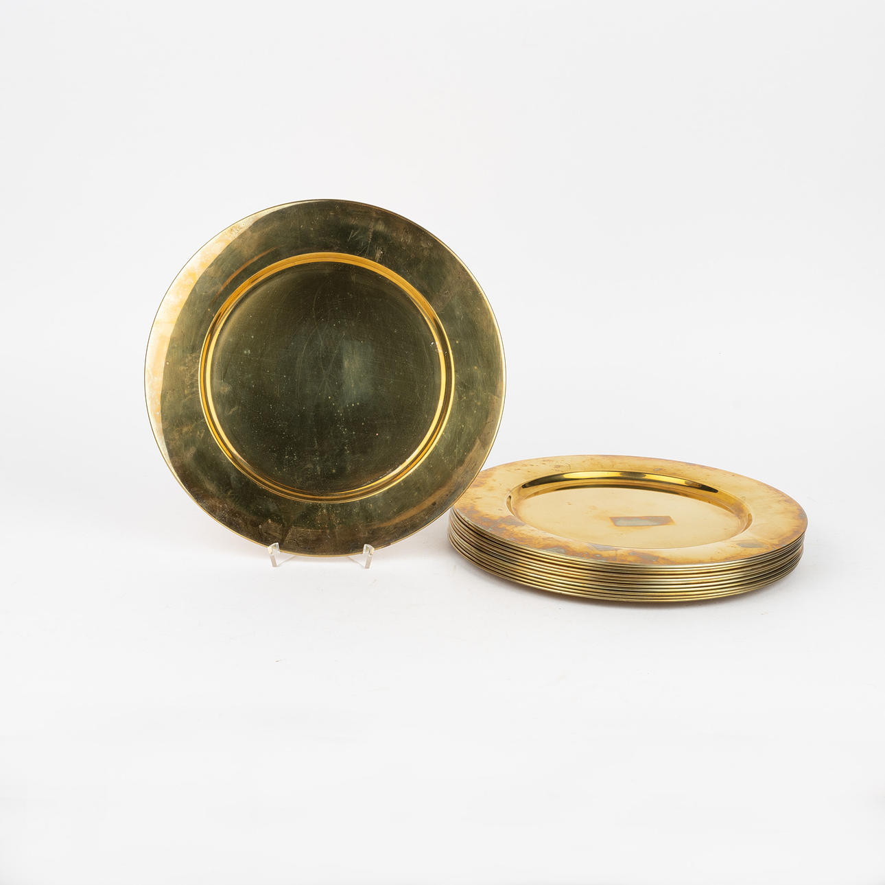 ENVELOPE PLATES, 12 pcs, Stelton, Denmark, brass.