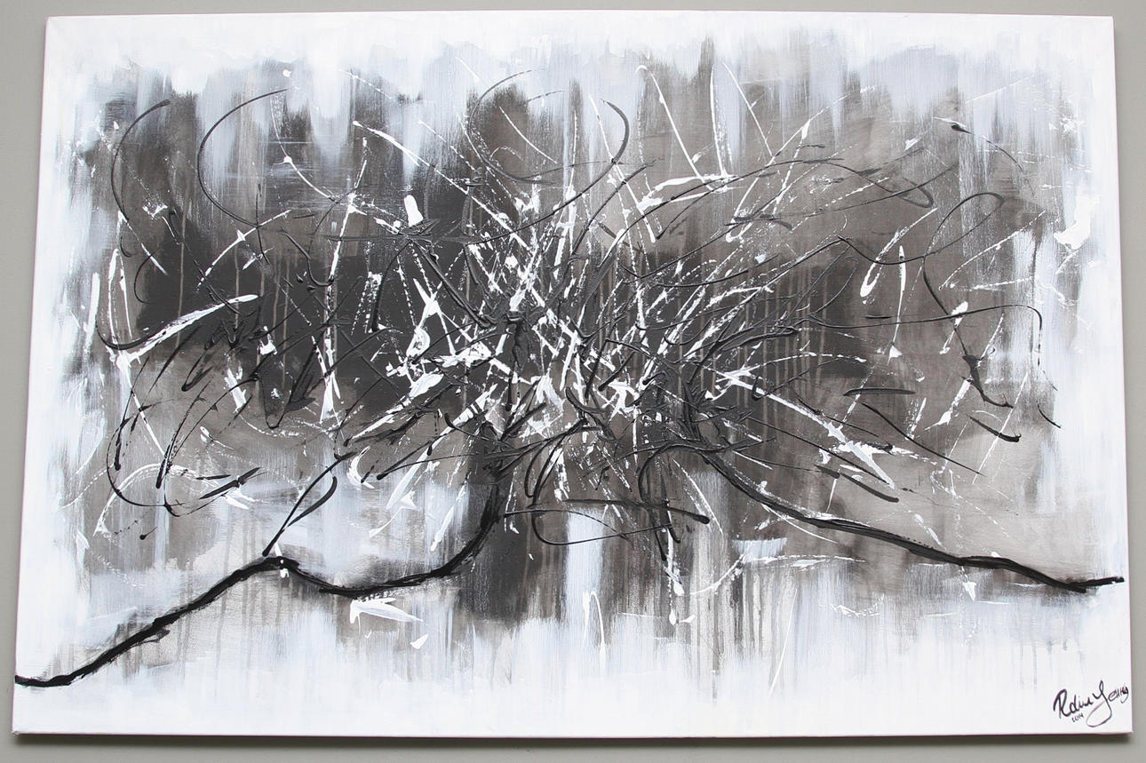 ROBIN LELLKY. "Eufori" Komposition. Akryl på duk, signerad och daterad 2014.