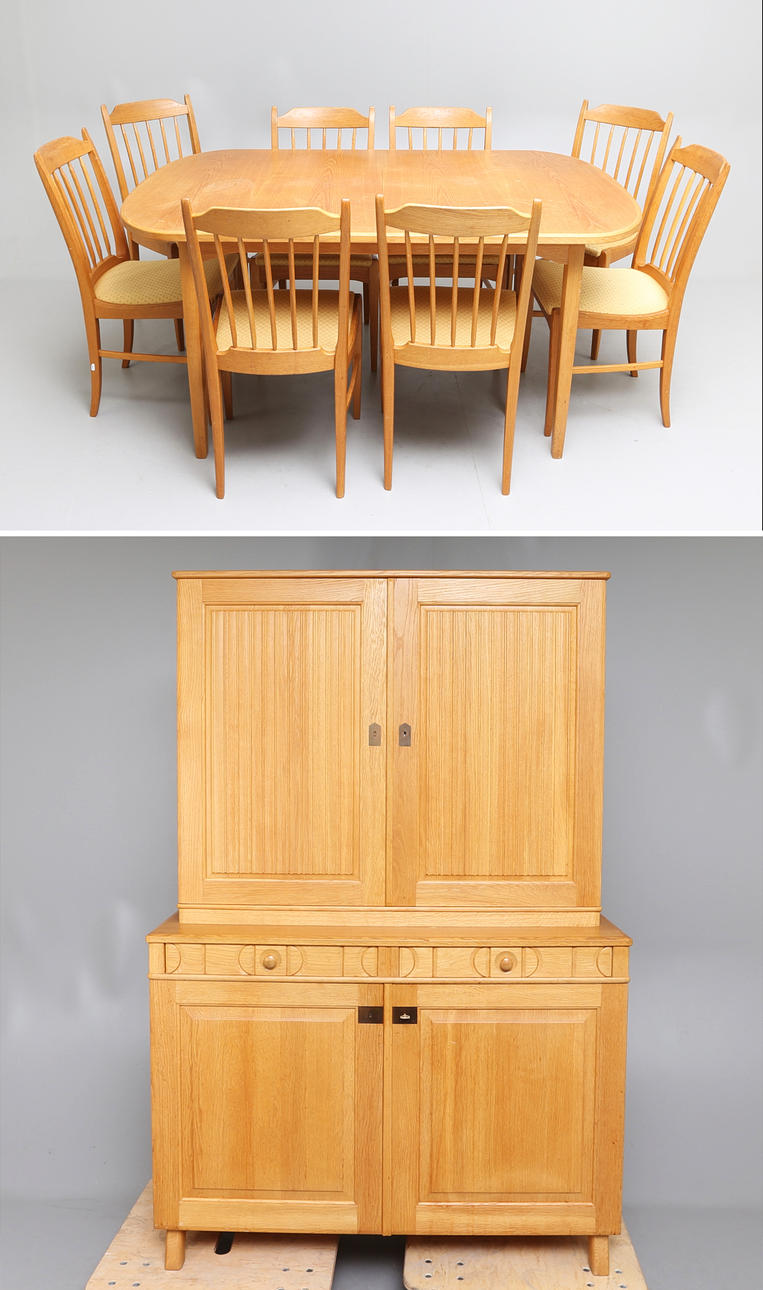 CARL MALMSTEN. Matsalsgrupp, 10 delar, "Calmare Nyckel" samt "Guldheden".