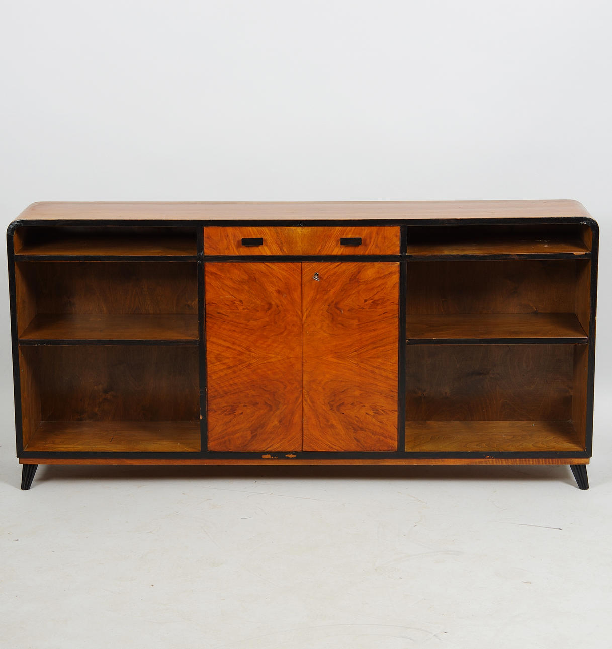 BOKHYLLA, mahogny med svärtade detaljer, Art Deco.