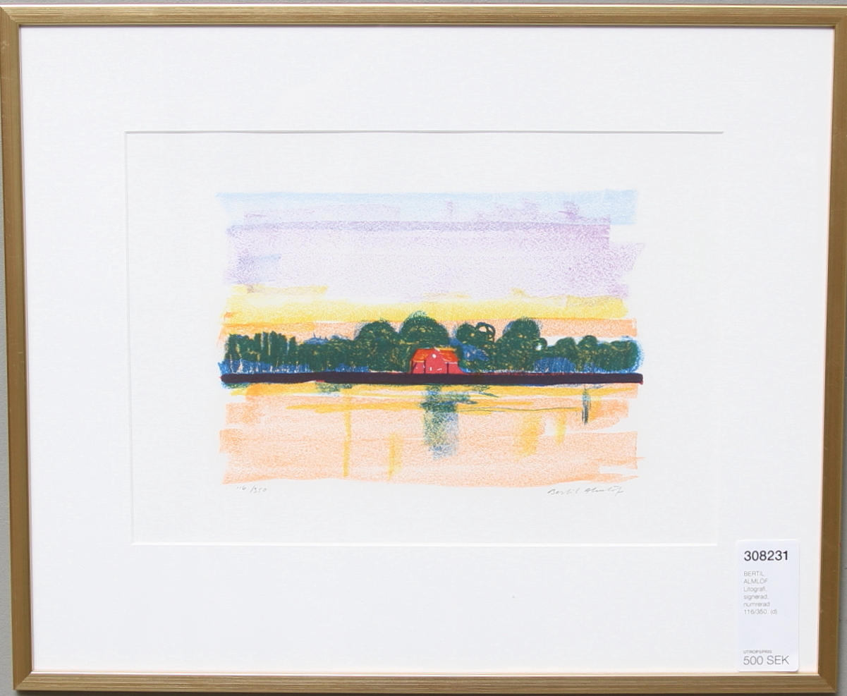 BERTIL ALMLÖF. Litografi, signerad, numrerad 116/350.