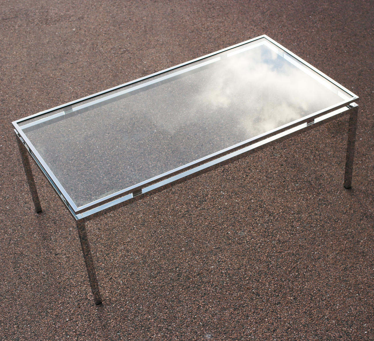 SOFFBORD, Stål & Glas, NK.