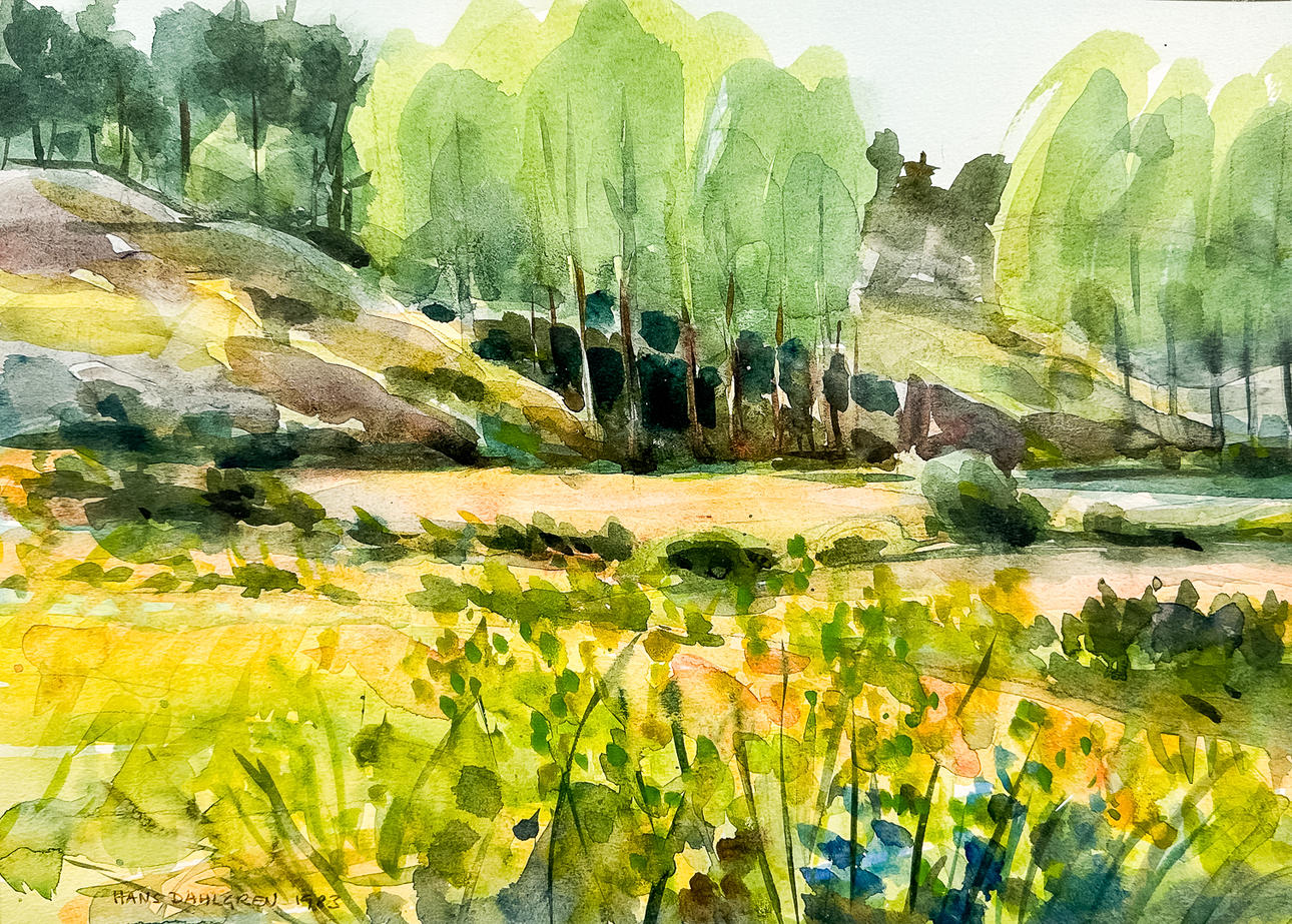 HANS DAHLGREN. WATERCOLOR, signed, dated 1983.