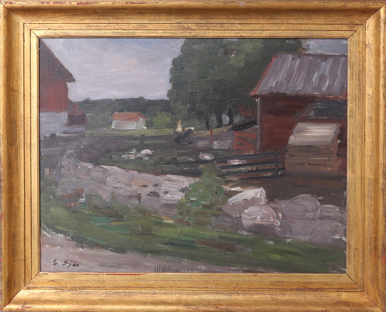 GUSTAF SJÖÖ. Olja på duk.