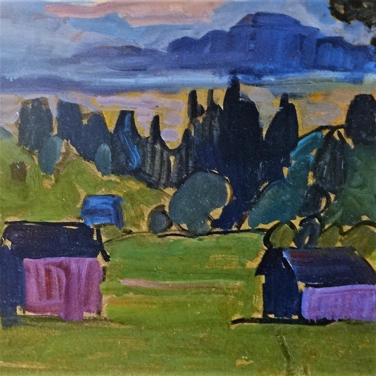 GABRIELE MÜNTER. BLICK AUFS MURNAUER MOOS, 1908, KUNSTDRUCK VON 2017.