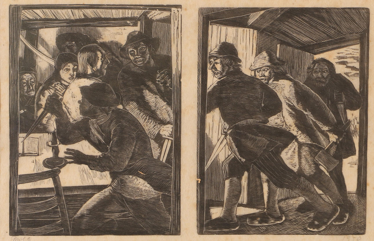 POUL CHRISTENSEN. Woodcut, signed 1950.