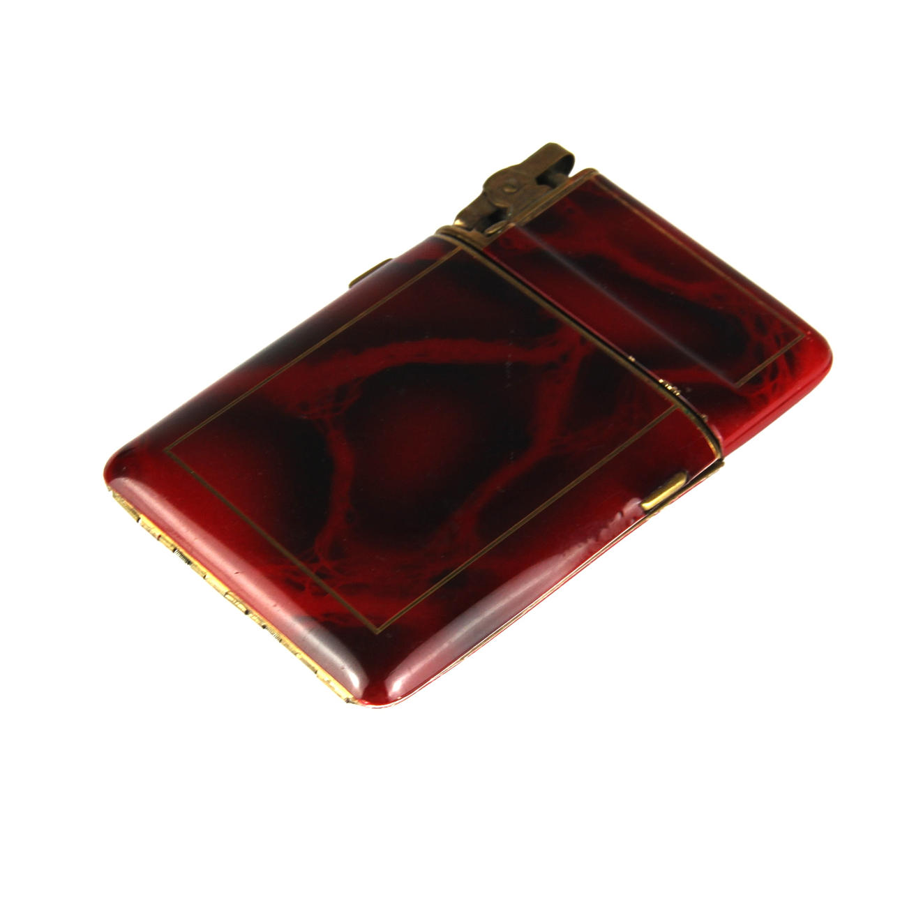 ART DECO CIGARETTE CASE AND LIGHTER.