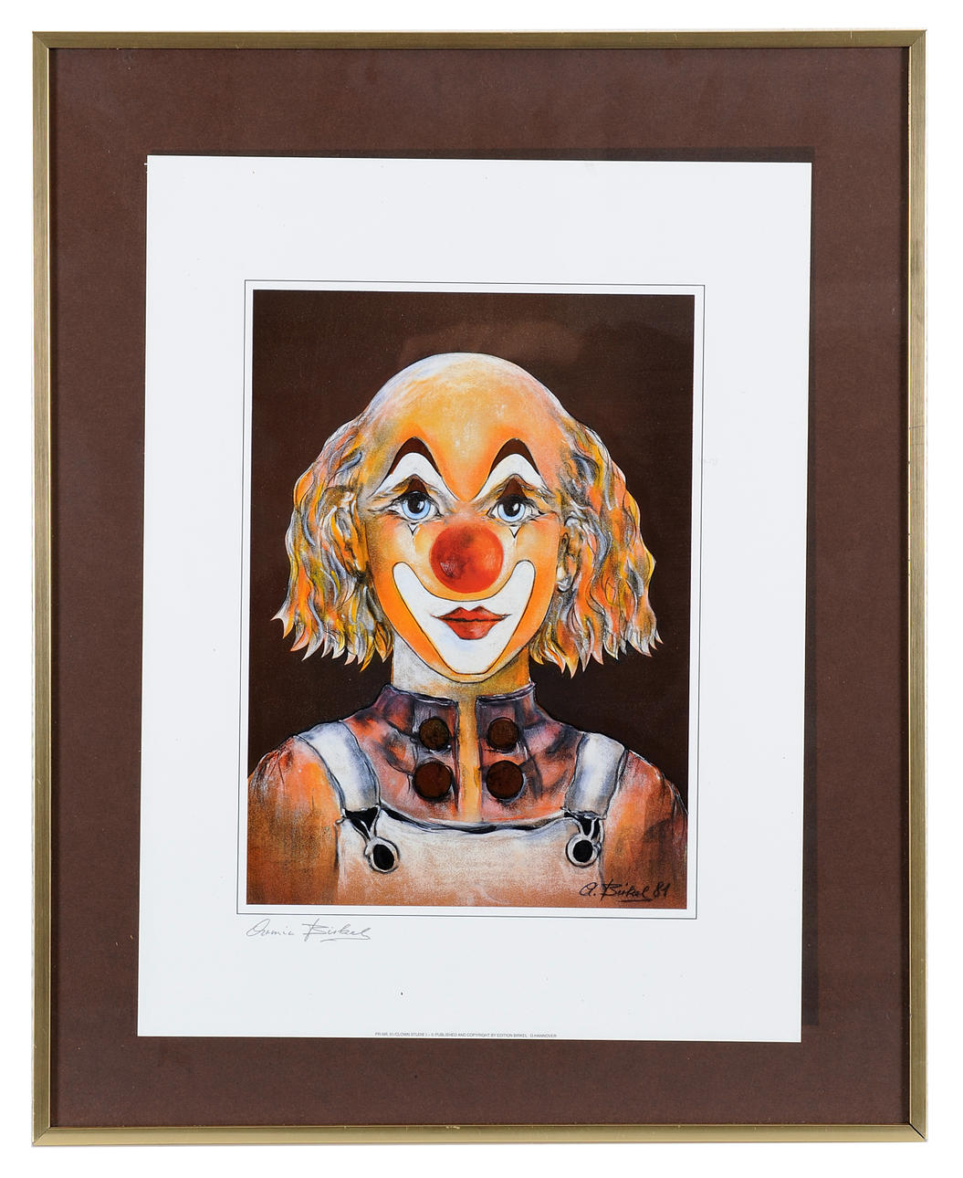 ARMIN BIRKEL. ”Clown Study 1". Utskrift av Birkel-upplagan Hannover.
