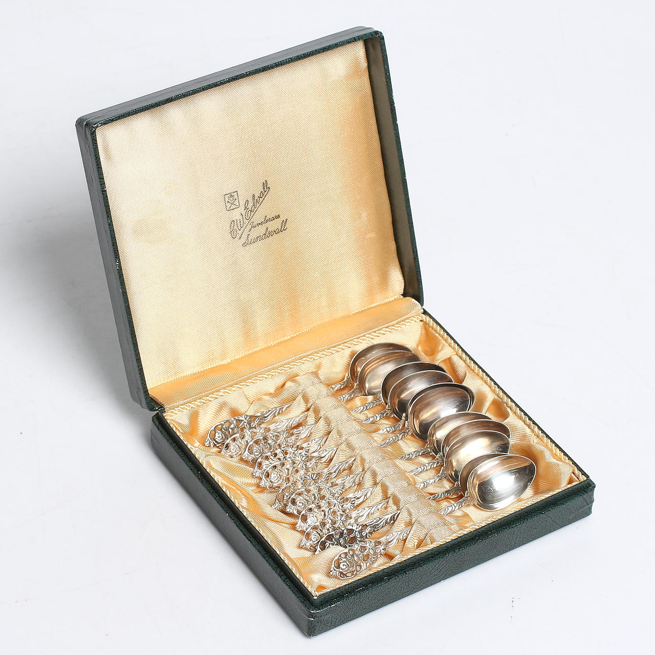 MOCKASKEDAR, 11 st, silver, GEWE, 1900-tal. Vikt 78 gram.