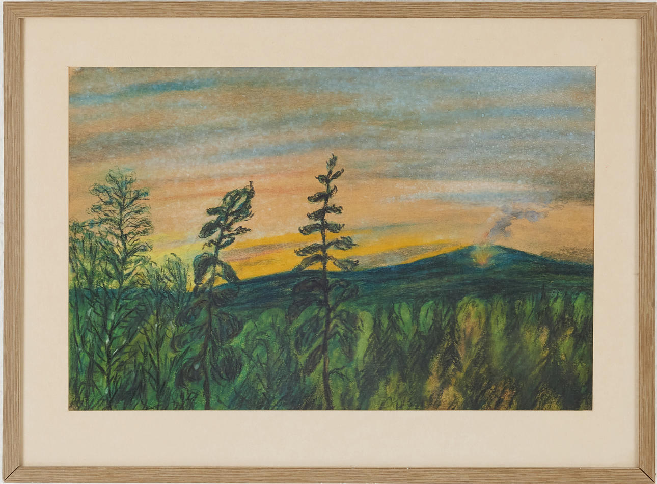 ROBERT HÖÖK. landscape motif, pastel on paper, signed and dated on verso 1965.