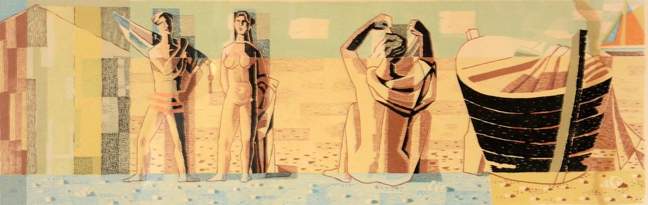 AXEL OLSON. Färglitografi.