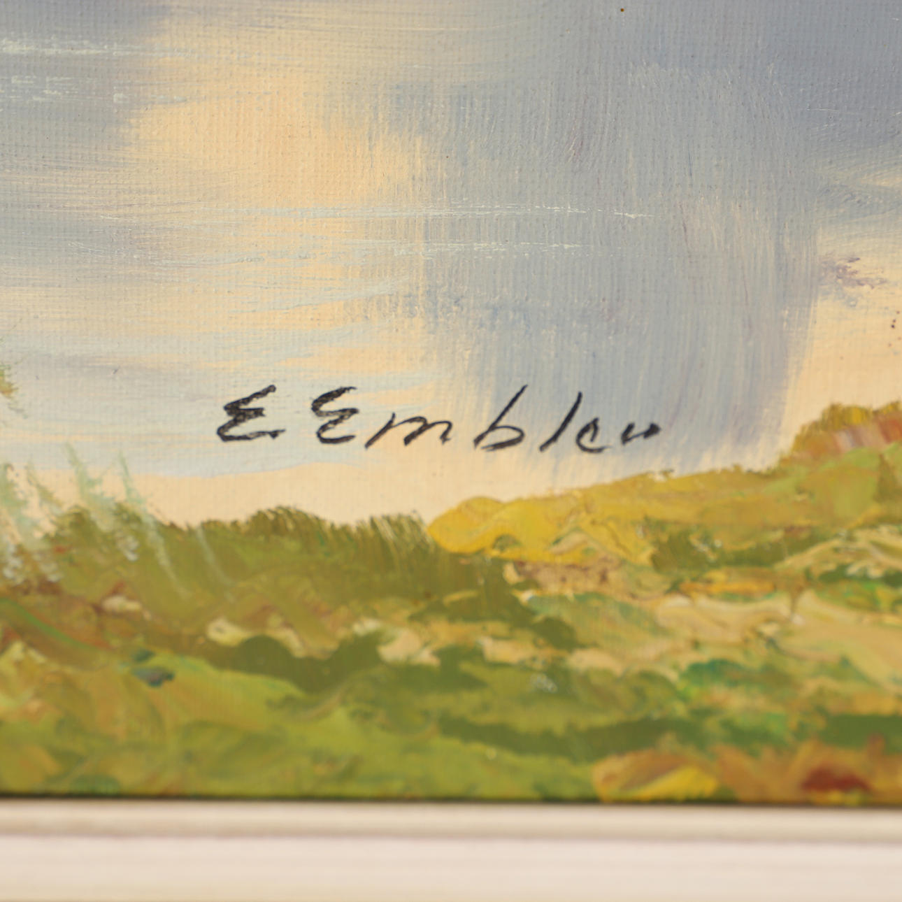 EMANUEL EMBLER. Skogsparti, olja på duk, signerad E. Embler. Konst ...