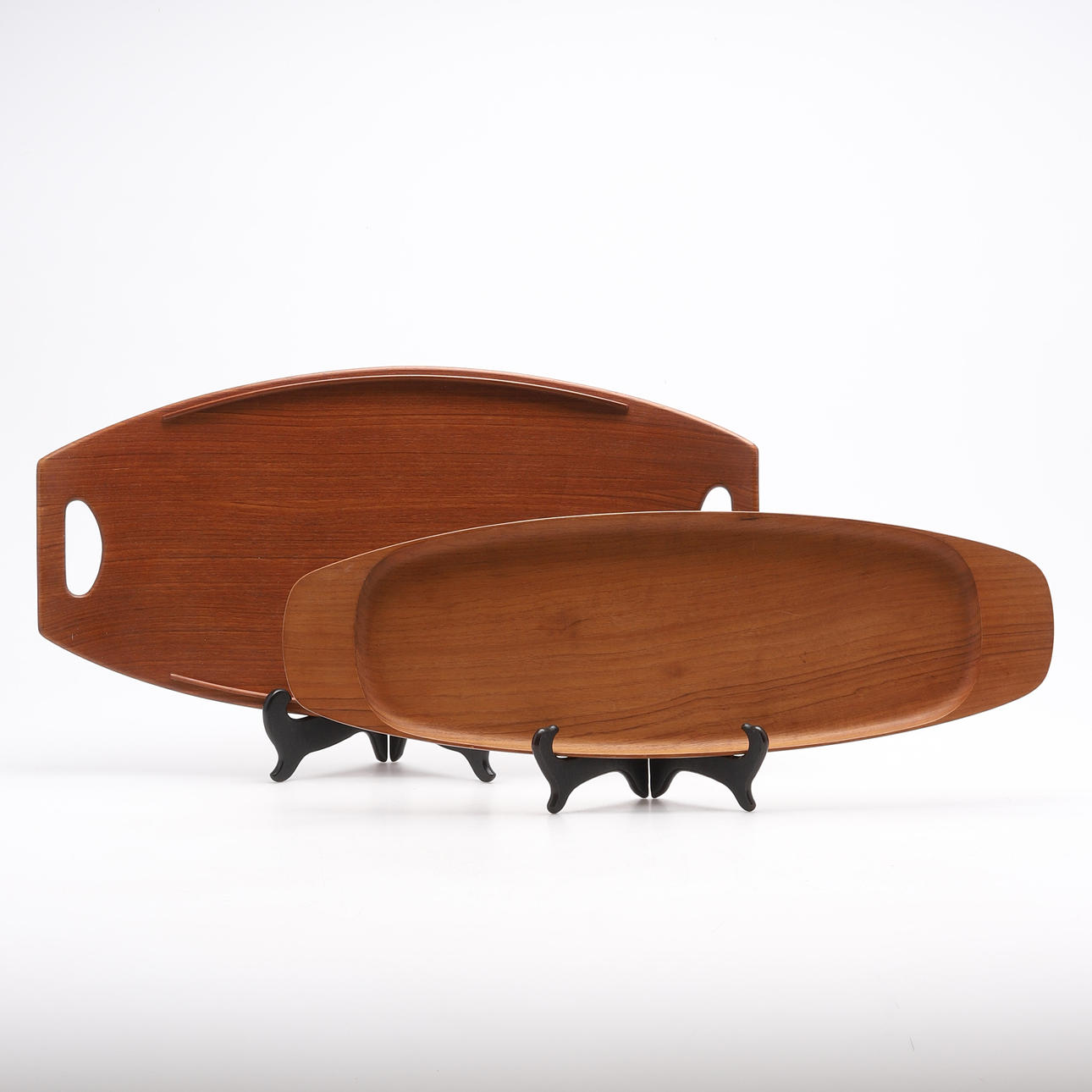 PLATES, 2 pcs, teak, Jens Quistgaard and Wiggers, Denmark.