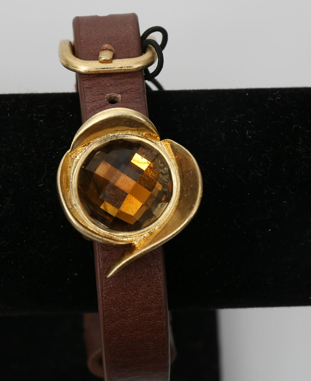 ARMBAND, delvis förgyllt, brun sten, Sence, Copenhagen.