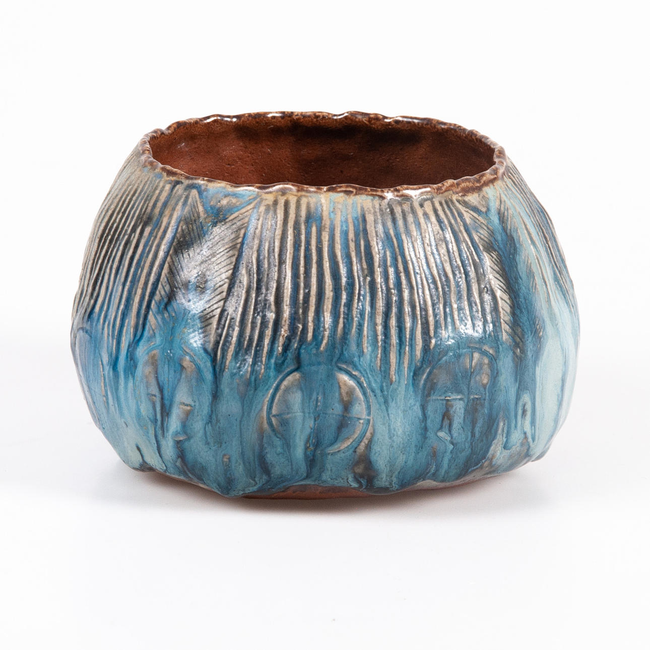 ERIK ENKVIST. BOWL, TUMBLED EARTHENWARE.