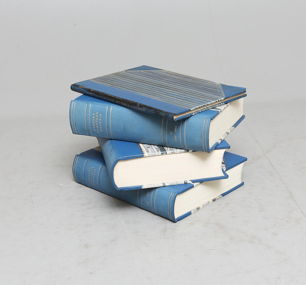 BOKBAND. 3 vol, Svenska Flottans Historia samt register, Allhems förlag, 1942.