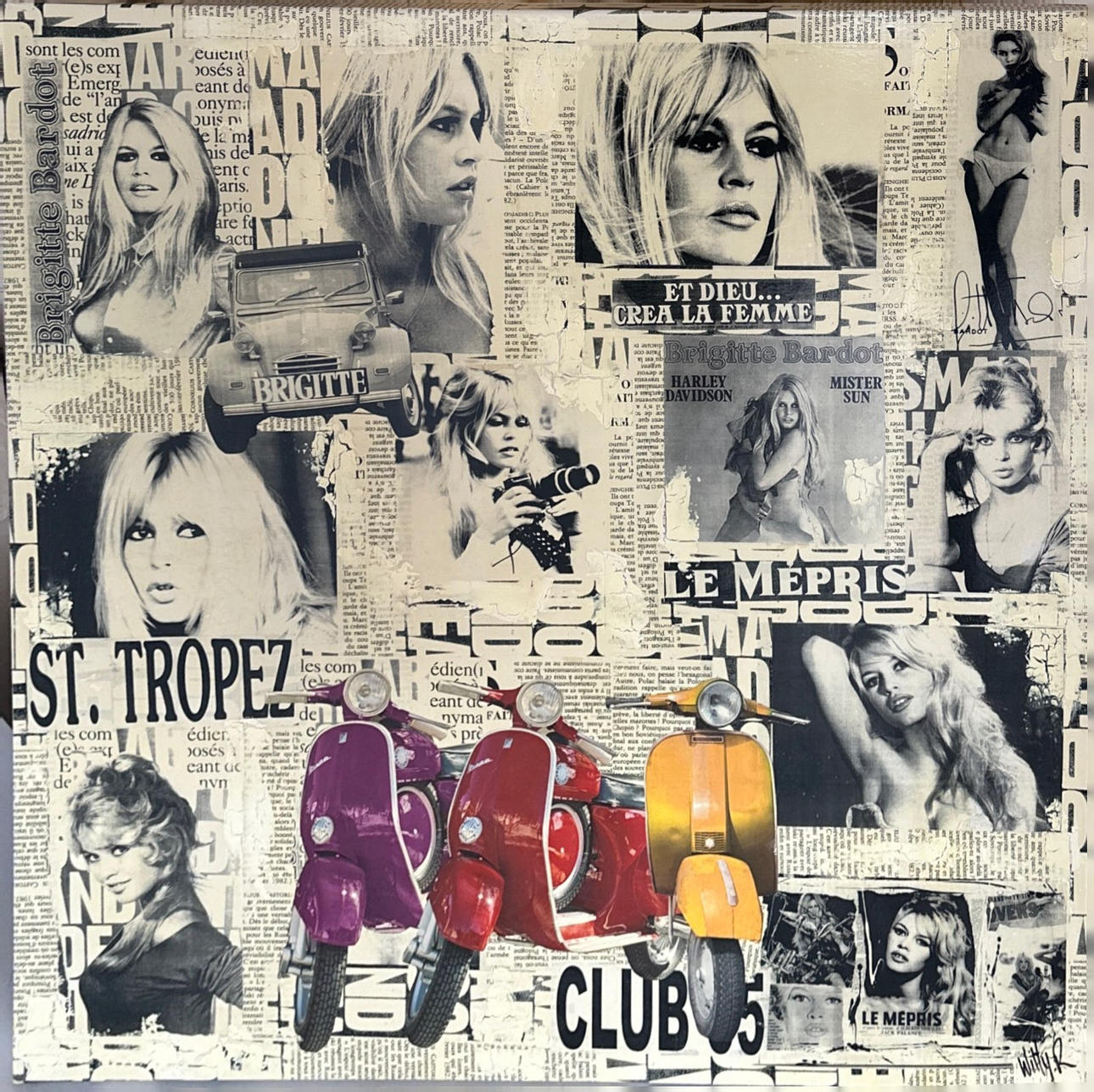 LARGE COLLAGE MIXED MEDIA.