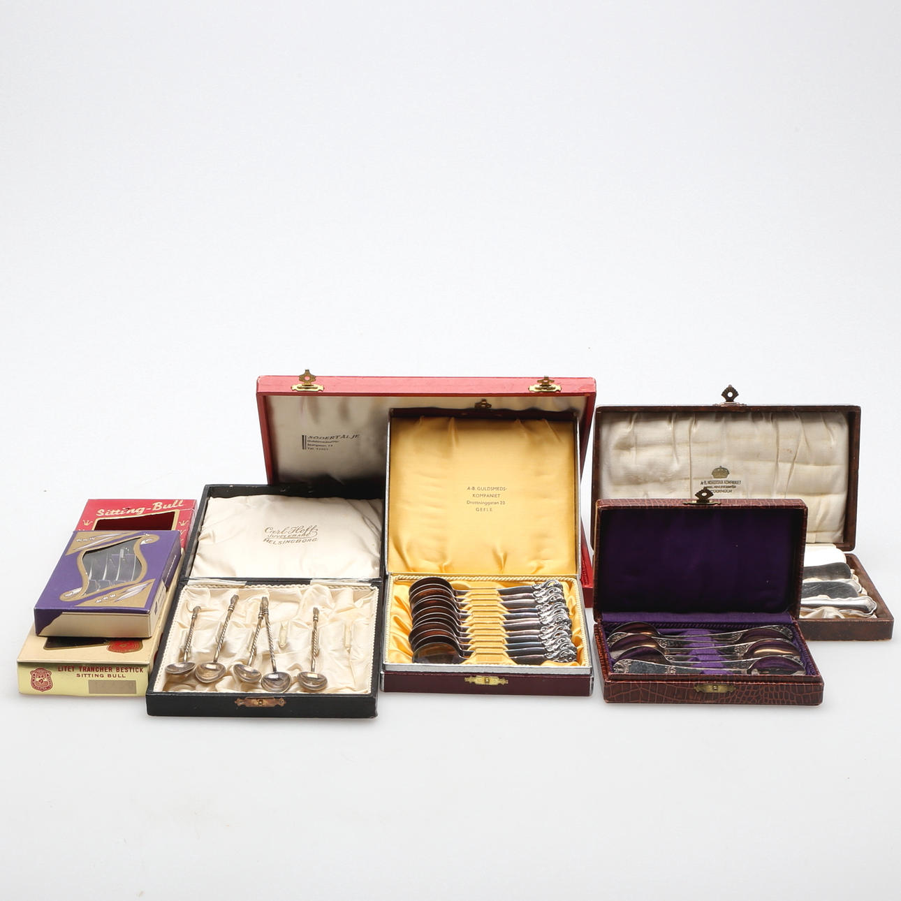 BESTICK, nysilver, med tillhörande etui, 1900-tal.