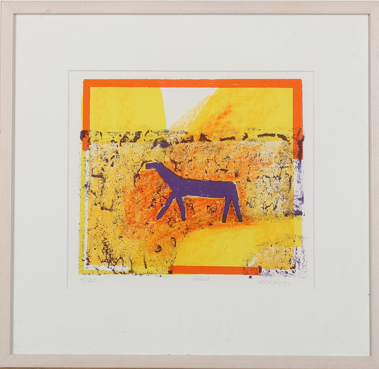 OIDENTIFIERAD KONSTNÄR. "Hund", litografi, otydligt signerad, samt numrerad 41/225.