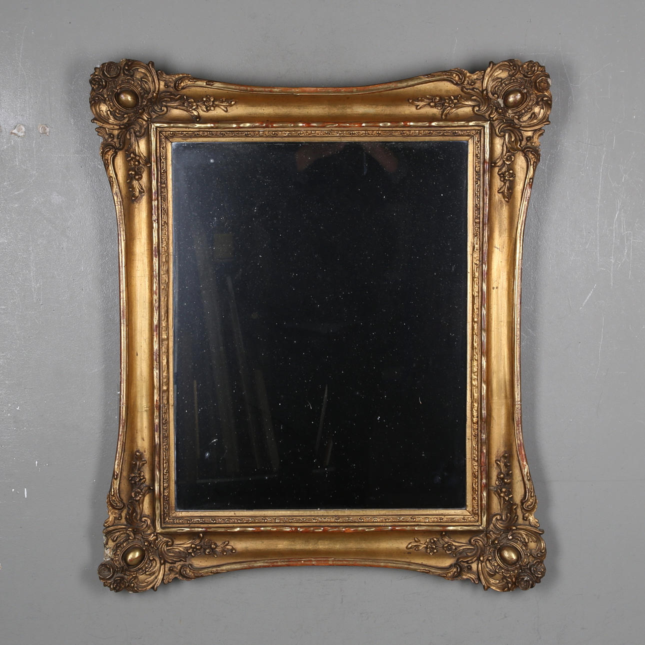 MIRROR, rococo style, bronzed pastel, 18/1900s.