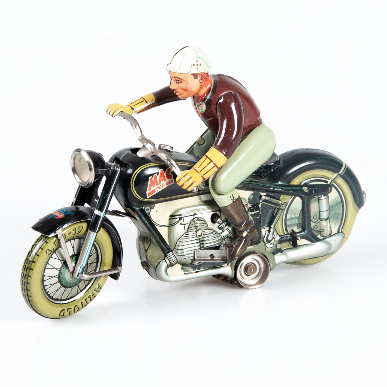 ARNOLD MAC 700 motorcycle in sheet metal, clockwork. US.Zone.