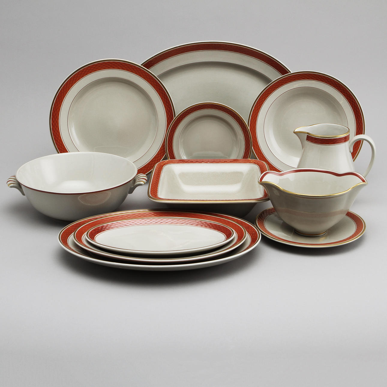 SERVIS, 115 delar, flintgods, Aluminia, Danmark.