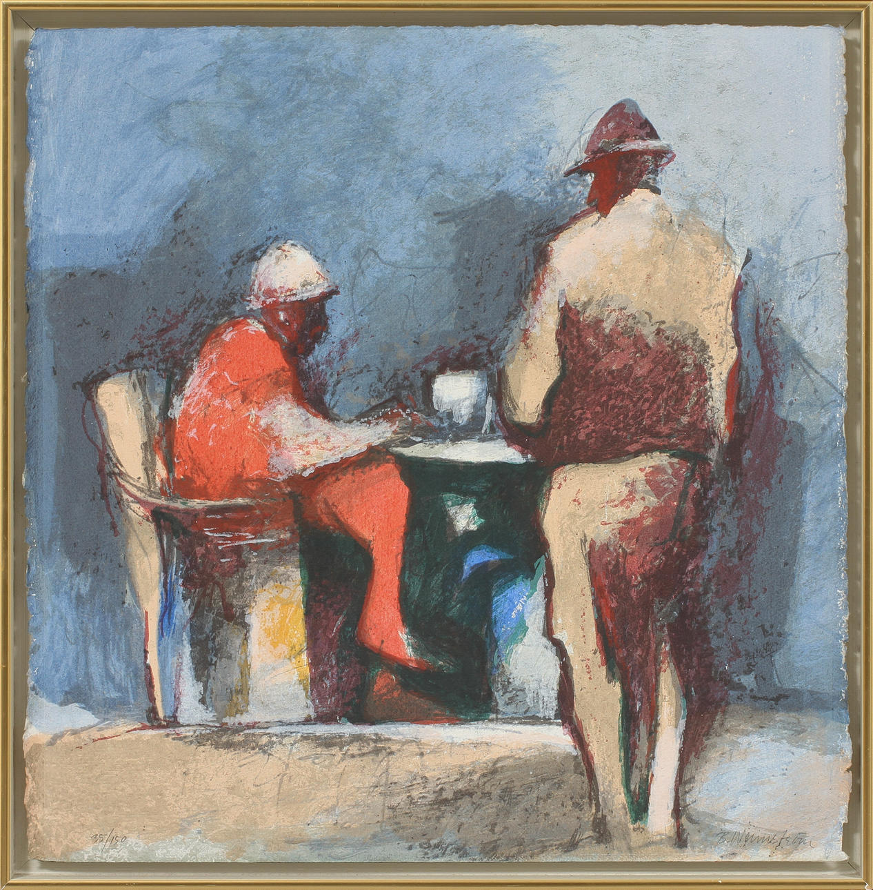 BERNDT WENNSTRÖM. Figurscen, färglitografi, sign o numr 35/150.