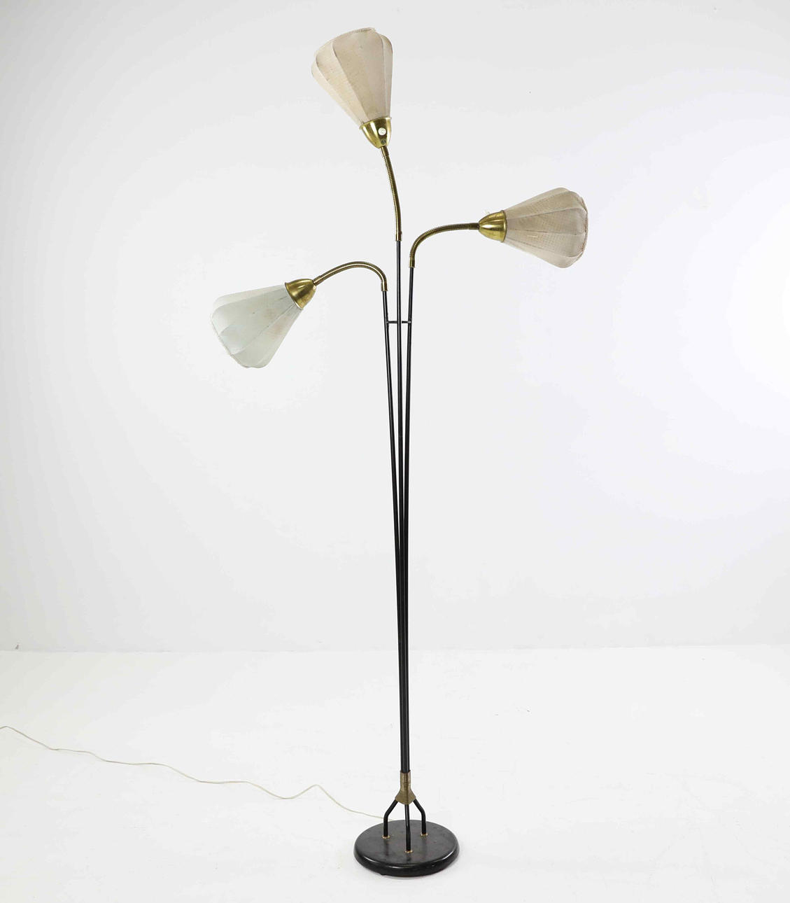 A 1950's SAE-63 three-arm floor lamp.