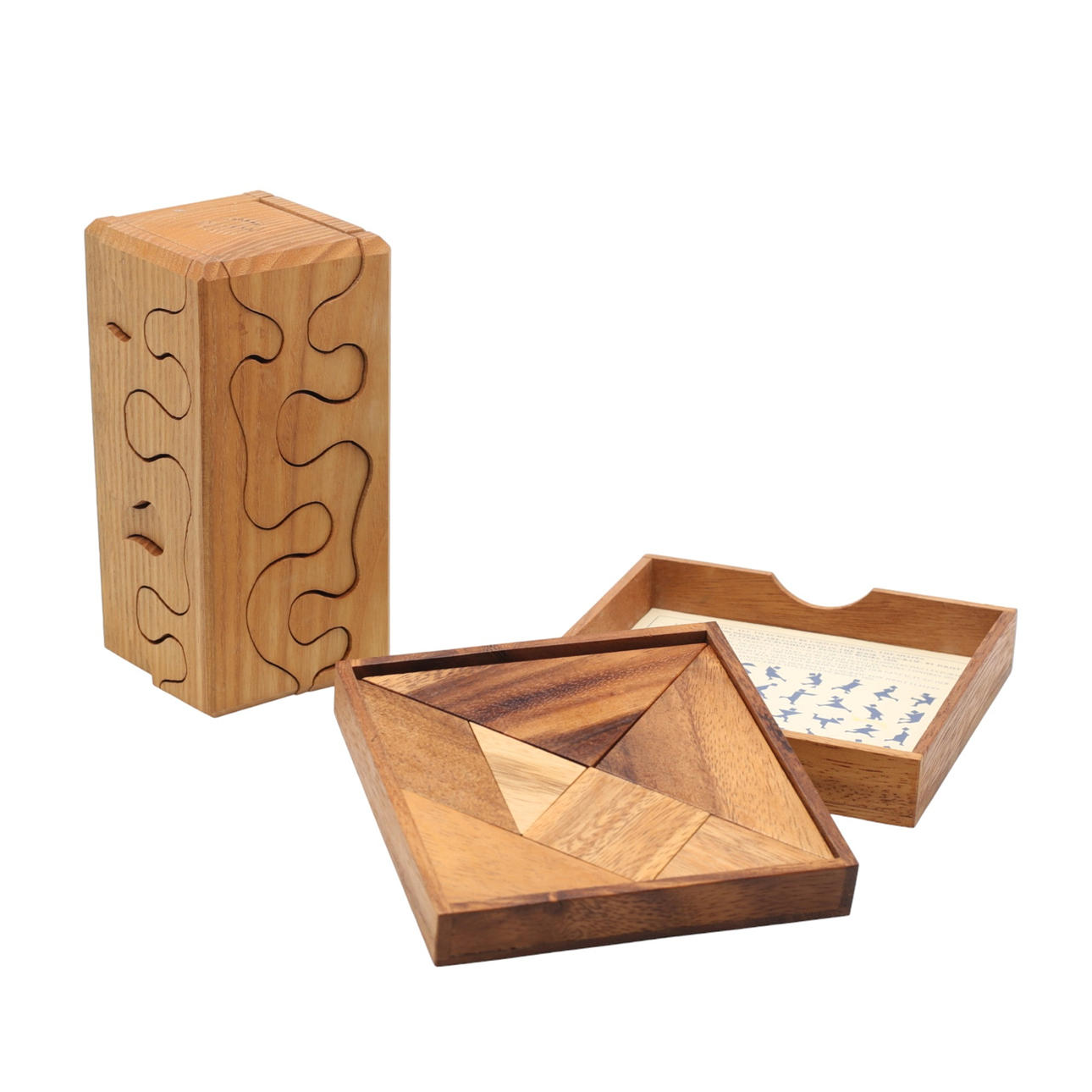 WOODEN PUZZLE, 2 pcs, 1900s.