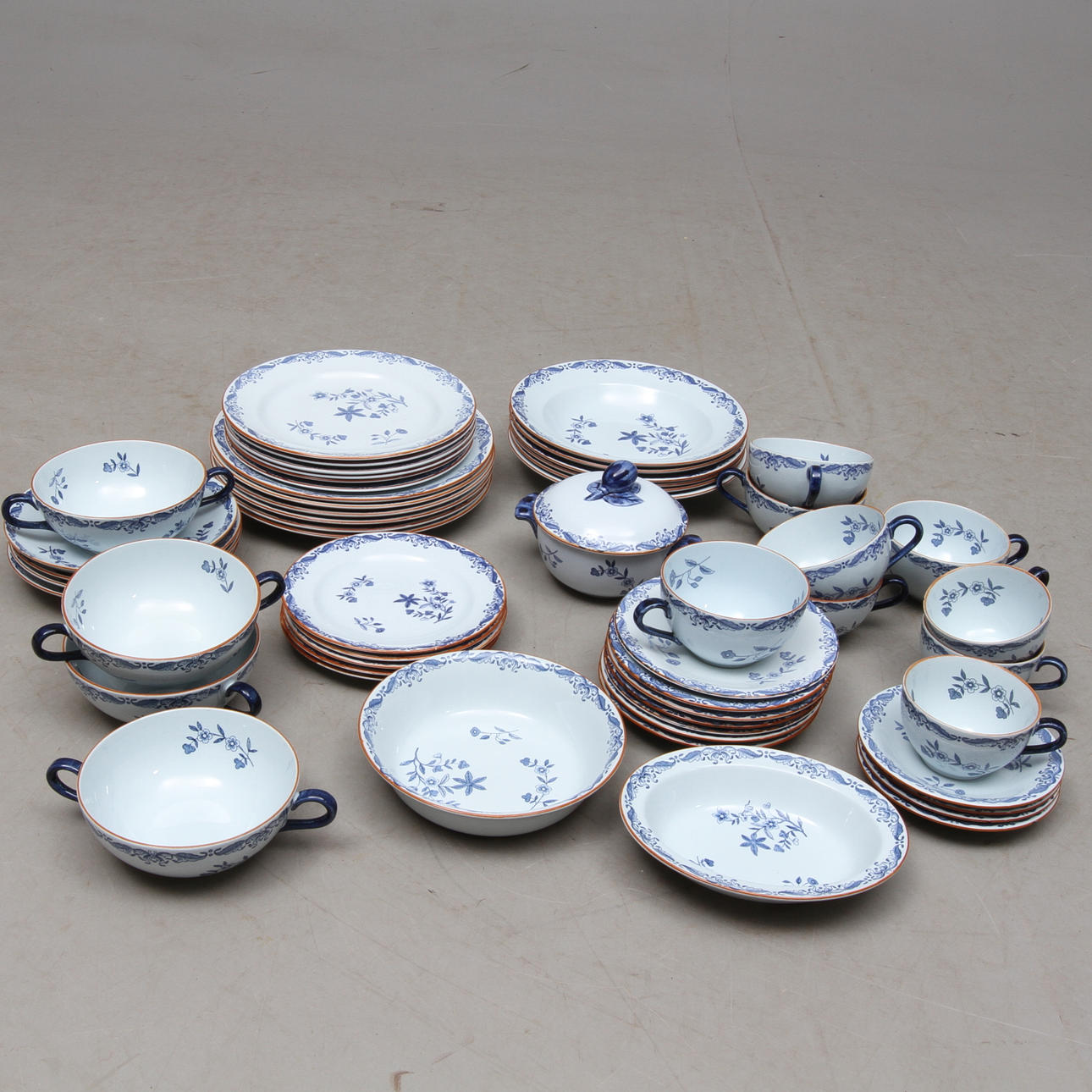 MATSERVISDELAR, 39 delar, flintgods, "Ostindia" Rörstrand, 1900-tal.