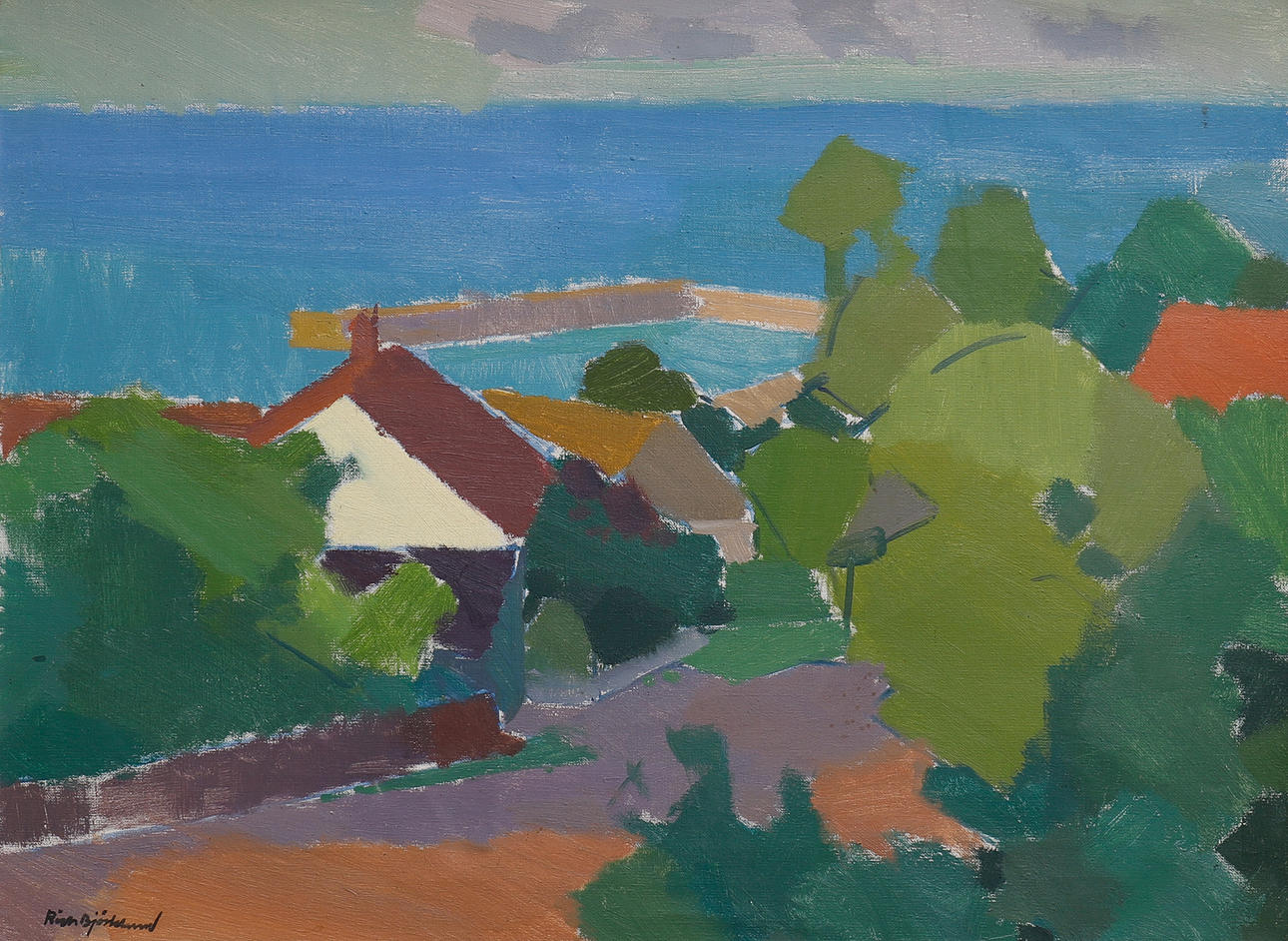 RICHARD BJÖRKLUND. "SOMMARKVÄLL BASKEMÖLLA".