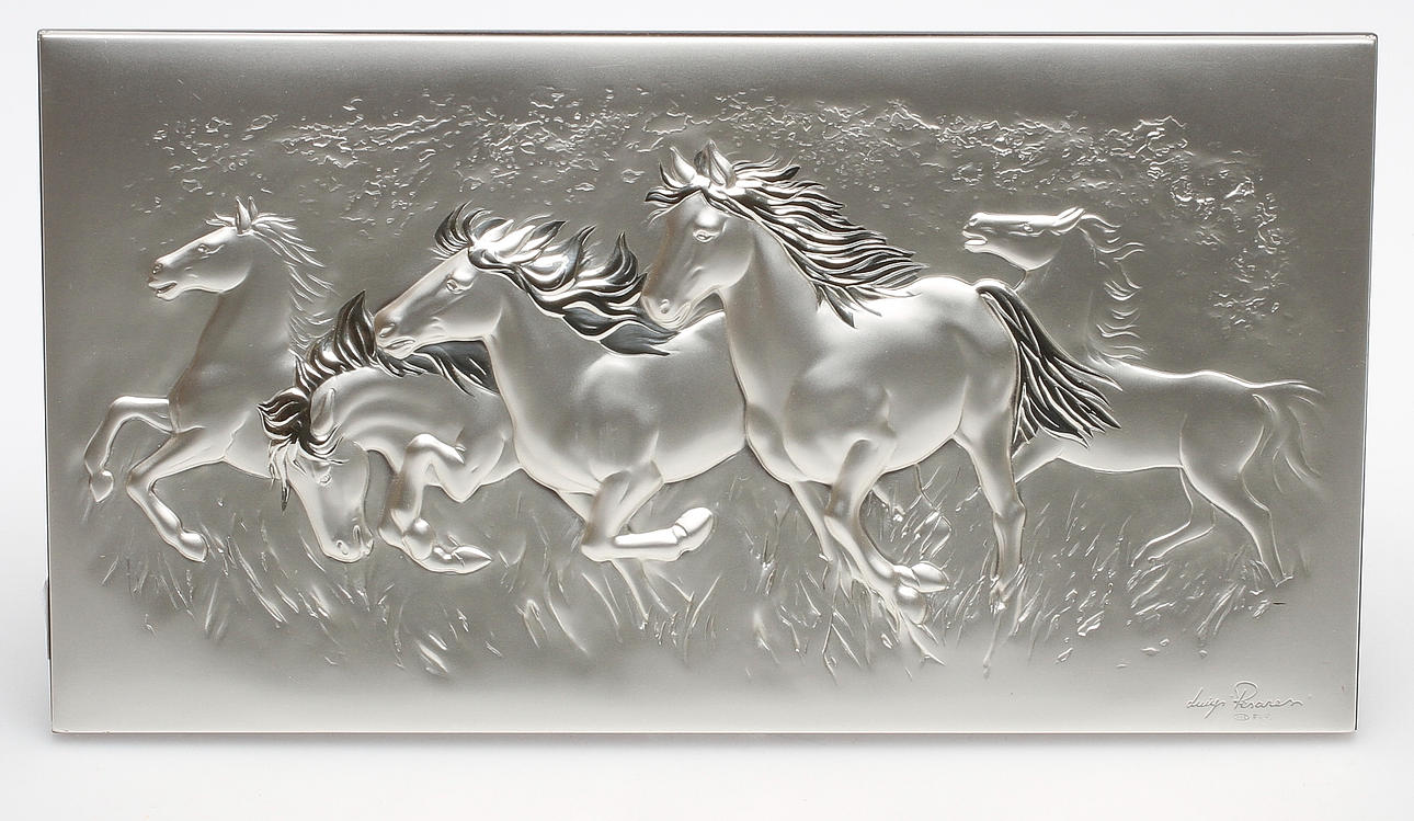 TAVLA, silver och trä, Leader Argenti, 1900/2000-tal.