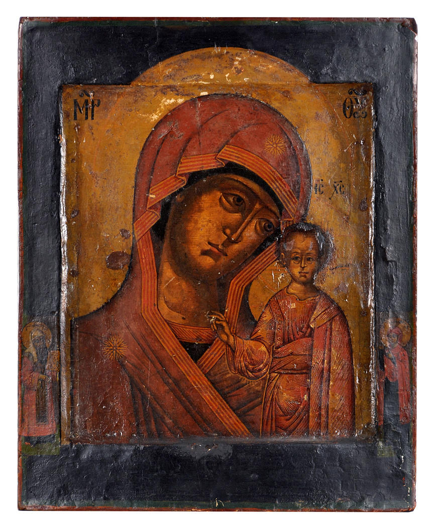 GOTTESMUTTER VON KASAN. Ikon av Kazanskaya typ, Rysk-ortodox, 1800-tal.