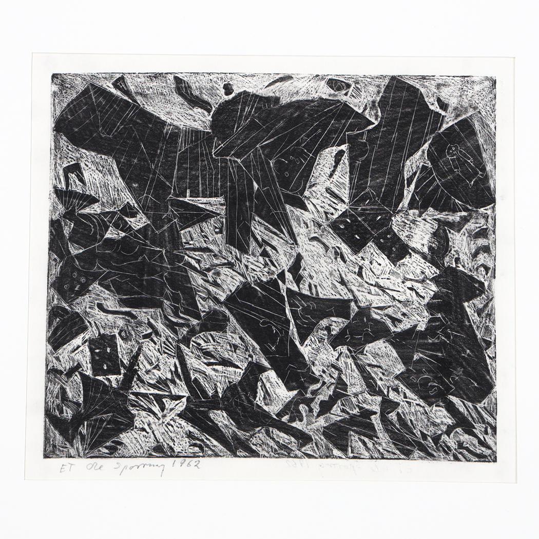 COMPOSITIONS, 6 pieces, etchings, Karl-Erik Häggblad, Donald Maclaughlon, Ole Sporring, Felix Hatz, Henrik Fimme, Anders A Trulsson.