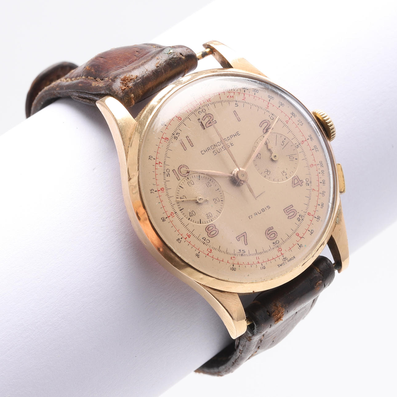 Rannekello, Chronographe, Suisse. 18k kultaa.