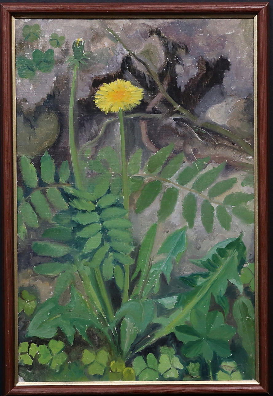 LEOO VERDE. Mælkebøtte. Olie på Panel, usigneret.