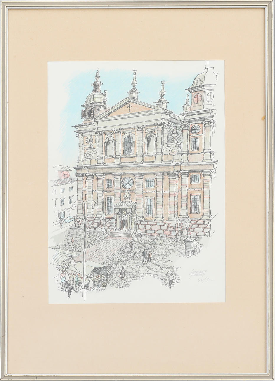 EBBE FOG. lithography, signed, numbered 48/300, Kalmar motif.