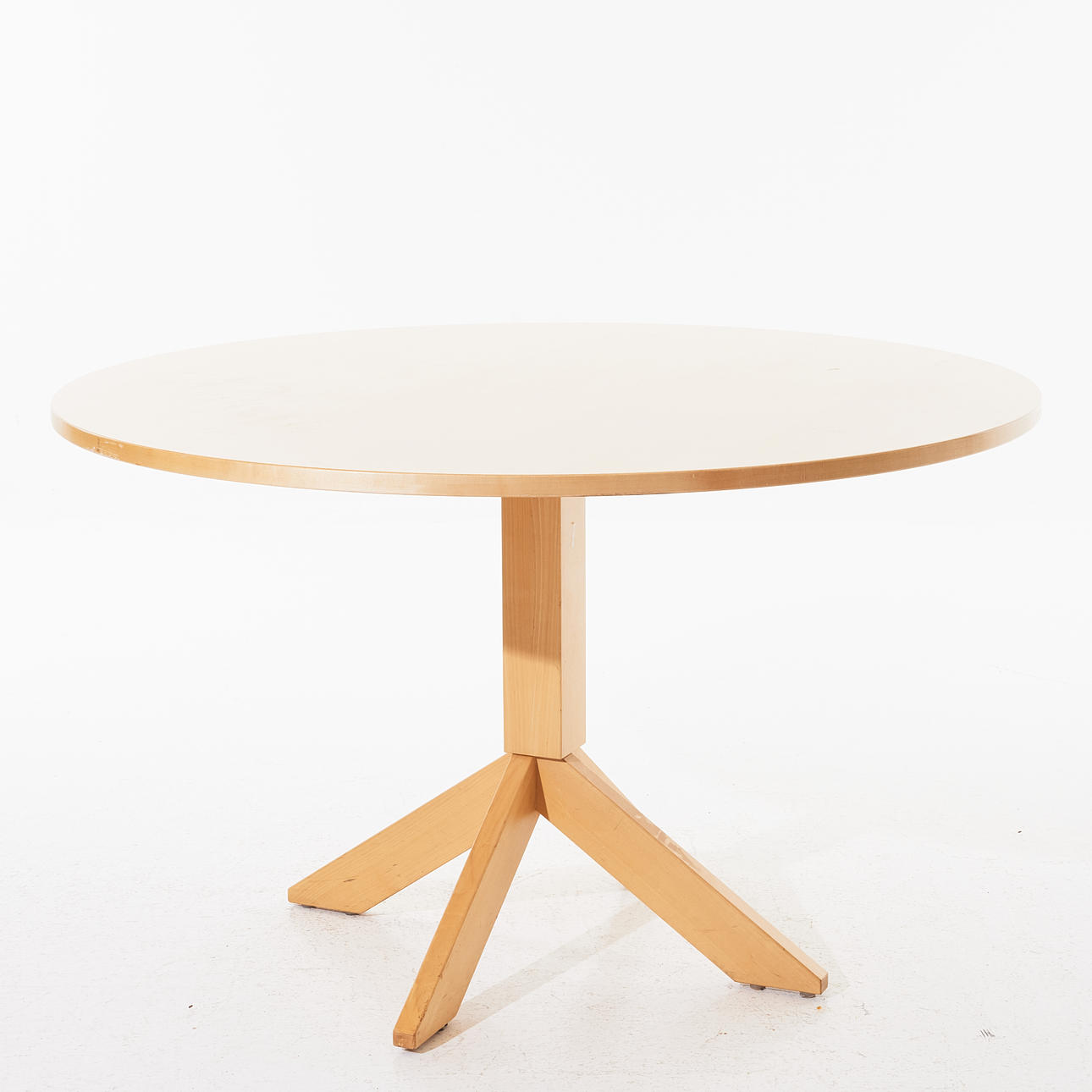 TABLE, 2000s, birch, on column base, stamped Gärsnäs (-05).