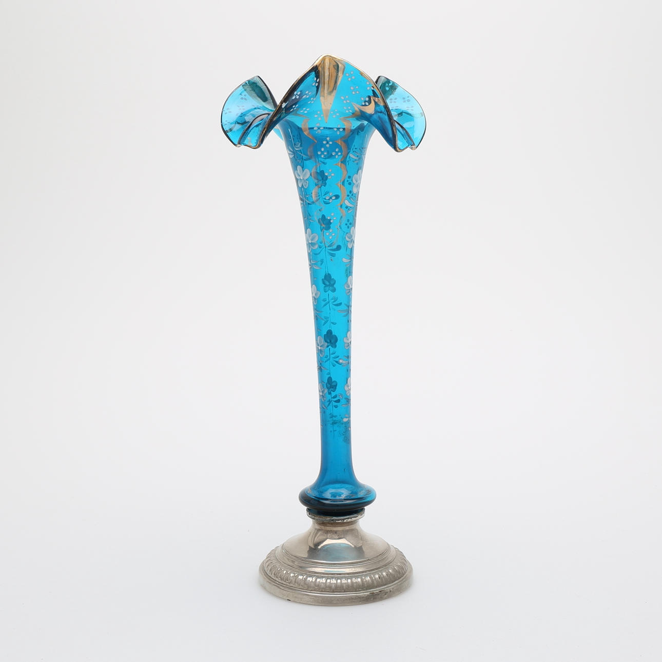 STRUTVAS, glas/nickel, tidigt 1900-tal.