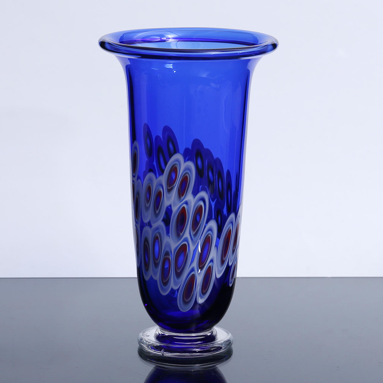 VAS, glass, labeled, Bergdala, signed.