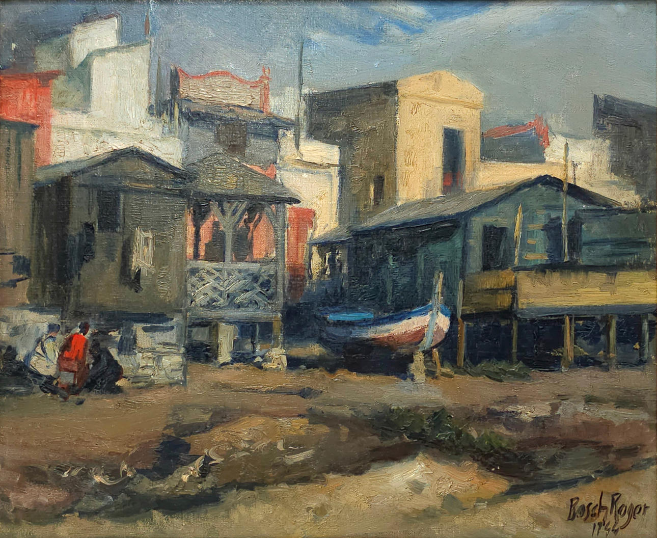 EMILI BOSCH ROGER. "SOMORROSTRO BEACH". OIL ON CANVAS.